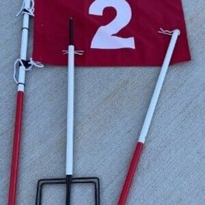 Golf Flagstick 6ft, Portable Five-Section Design for Backyard Practice